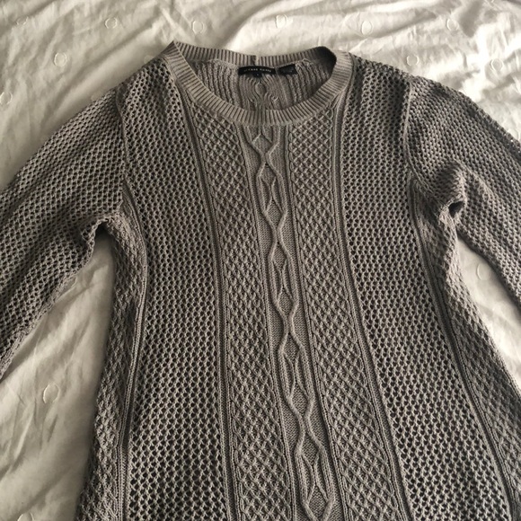 ***SOLD*** {Jeanne Pierre} open knit grey sweater - Picture 2 of 8